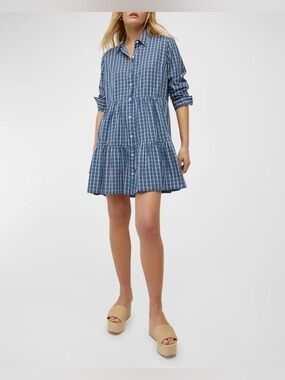 Veronica Beard Jemila Checked Tiered Mini Dress
